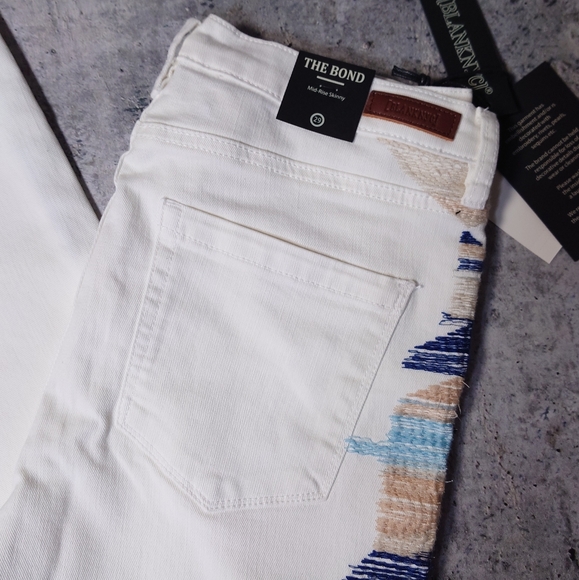 BlankNYC Cream Embroidered Jeans - Picture 6 of 10